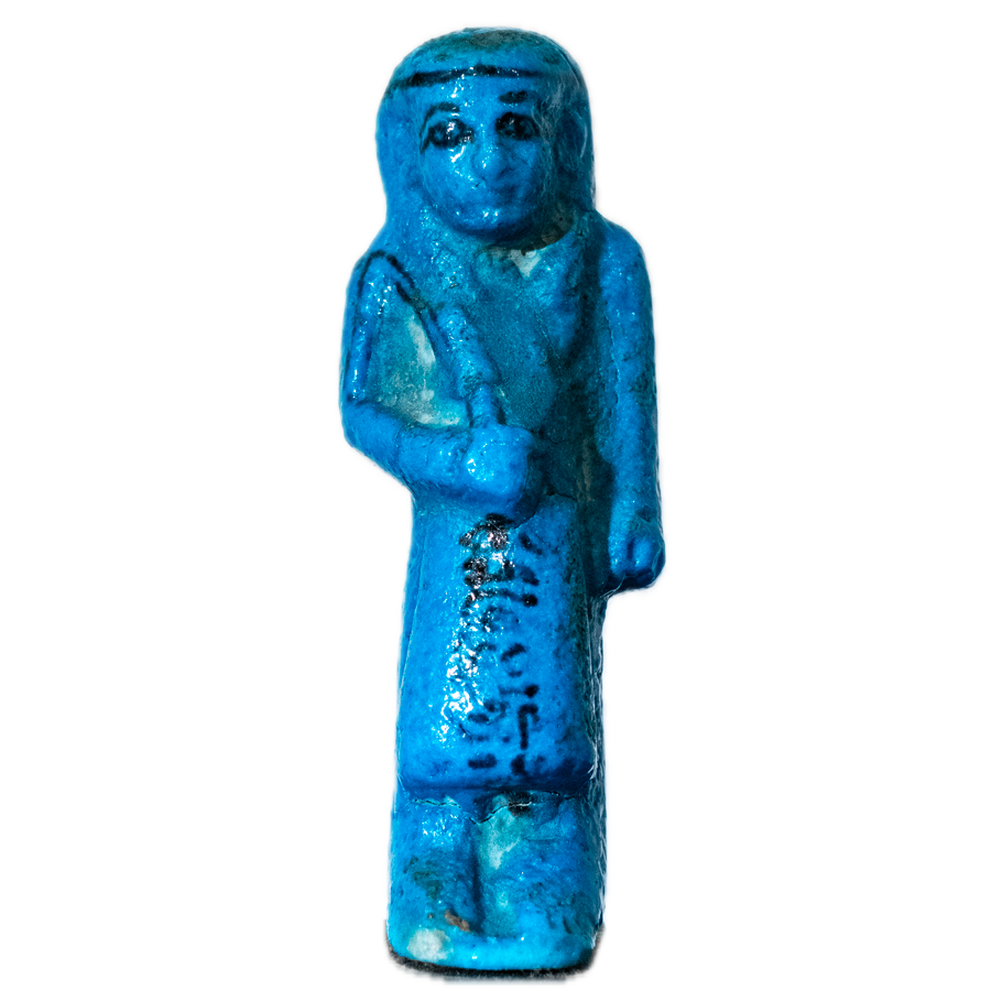 Ouchebti contremaître en faïence bleu cobalt au nom de Djed-Khonsou-iouf-Ânkh