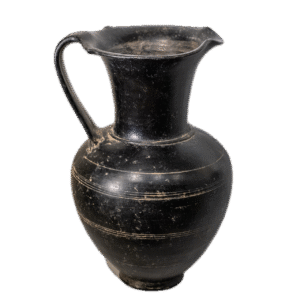 Grande œnochoé en céramique noire « Bucchero Nero »