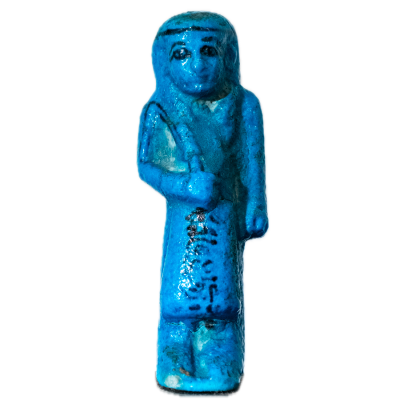Ouchebti contremaître en faïence bleu cobalt au nom de Djed-Khonsou-iouf-Ânkh